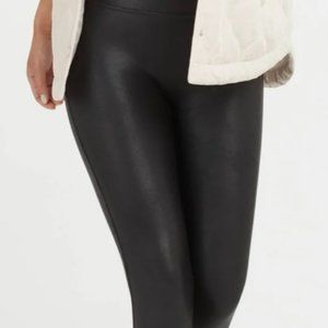 Spanx faux black leather leggings